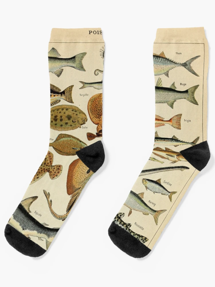 DEEPSEA FISHBONE Fun Fish Socks, Top Quality Socks