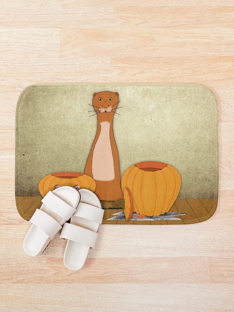 Alternate view of Oliver The Otter Carves a Pumpkin Bath Mat