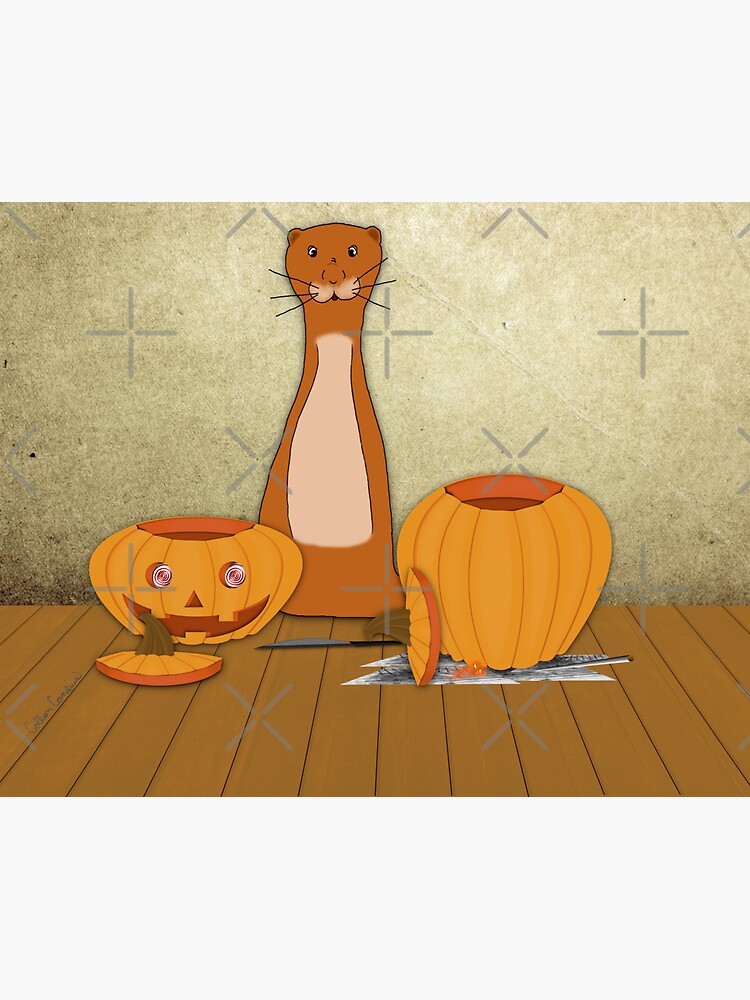 Oliver The Otter Carves a Pumpkin by ButterflysAttic