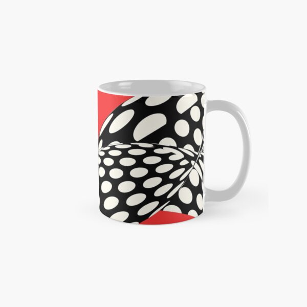 Wavy Dots on Red Classic Mug
