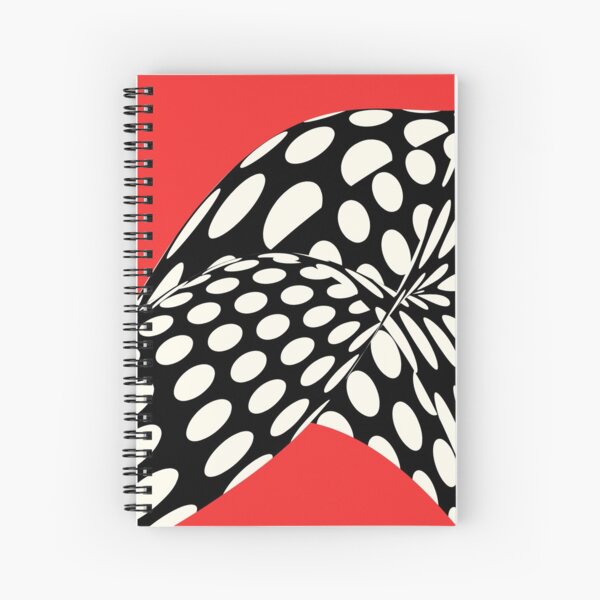 Wavy Dots on Red Spiral Notebook