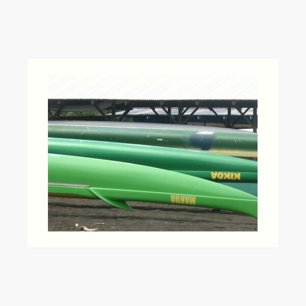 Green Canoes Art Print