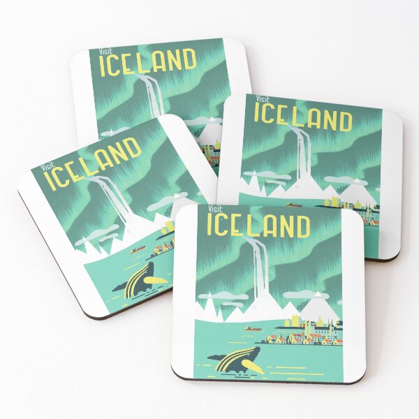 Artikelvorschau, VINTAGE ISLAND REISEPOSTER, Visit Iceland Reisekunstposter oder Leinwanddruck, Vintage Reiseposter entworfen und verkauft von 12thStFactory.