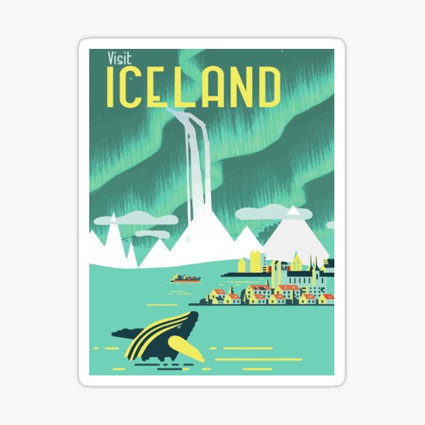 Artikel-Vorschau von VINTAGE ISLAND REISEPOSTER, Visit Iceland Reisekunstposter oder Leinwanddruck, Vintage Reiseposter, designt und verkauft von 12thStFactory.