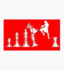 Kickboxing Chess Jumping Knee White Photographic Print