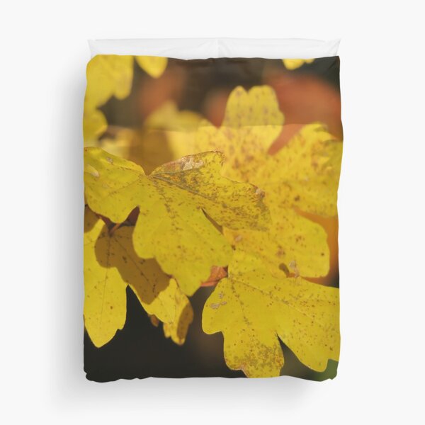 Fall Gold Autumn Leaf Duvet Cover