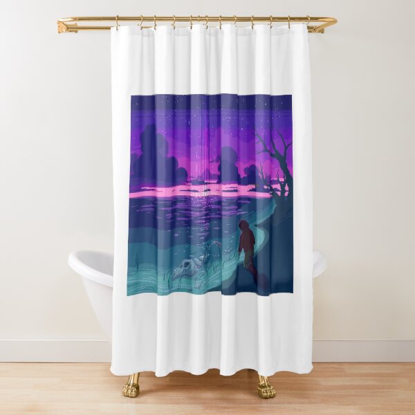 It drowned here Shower Curtain
