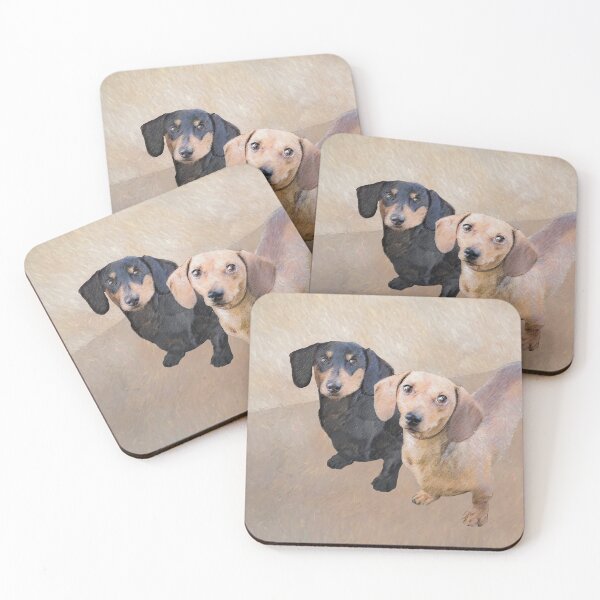 Item preview, Smooth Dachshund Painting - Cute Original Dog Art designed and sold by alpendesigns.