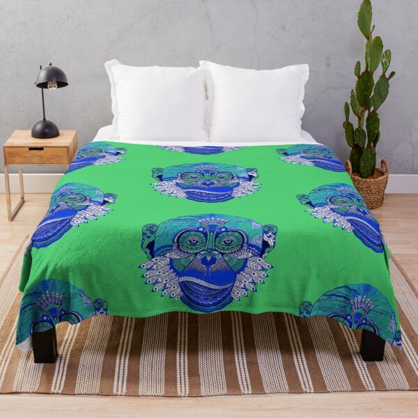 Item preview, MONKEY COLLECTION BLUE GREEN INDIE FEATHER designed and sold by Bebichic.