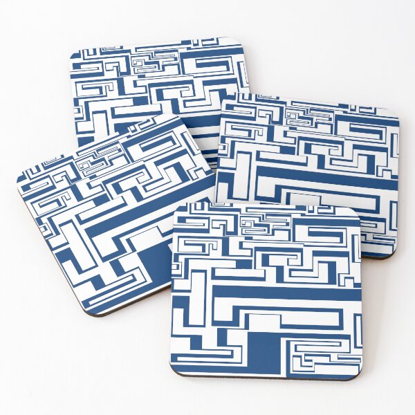 Item preview, Dark Blue Maze Continuous Line Design designed and sold by maiawright-art.