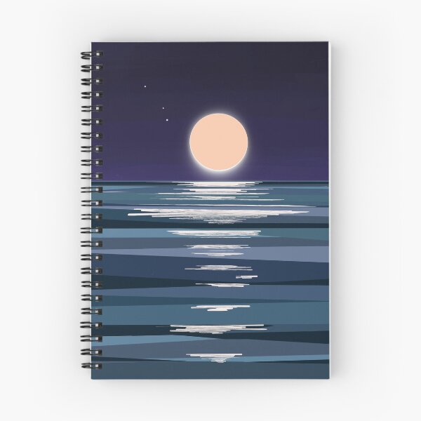 Item preview, "Nightswimming"Modern, Contemporary Artwork. Minimalist. Blue, black, moon, stars, full moon designed and sold by ModStudio.