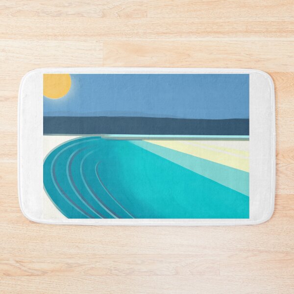 Item preview, "The View"Modern, Contemporary Artwork. Minimalist. Blue, turquoise, yellow, ocean, oceanview, pool, swimming pool designed and sold by ModStudio.