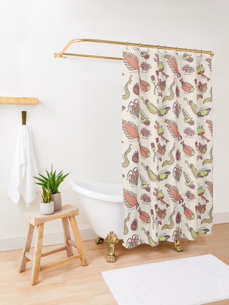 Alternate view of Cambrian Critters Shower Curtain