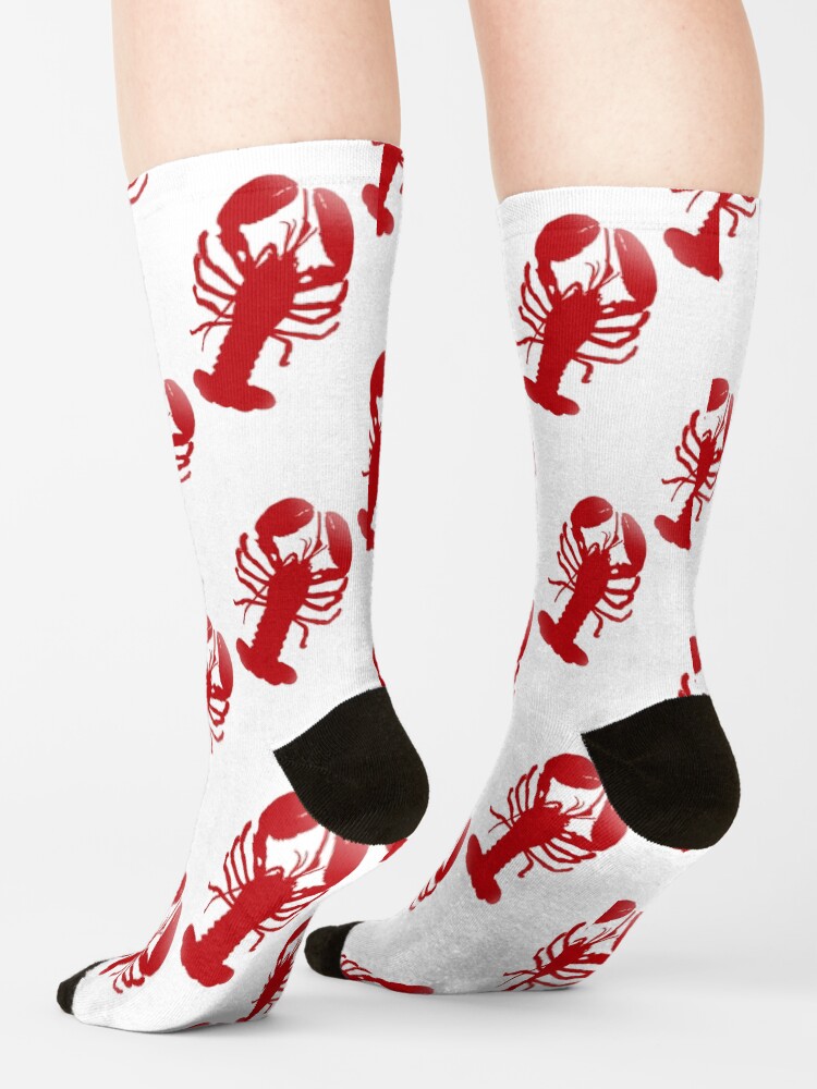 Alternate view of Red Lobster Repeating Pattern Socks