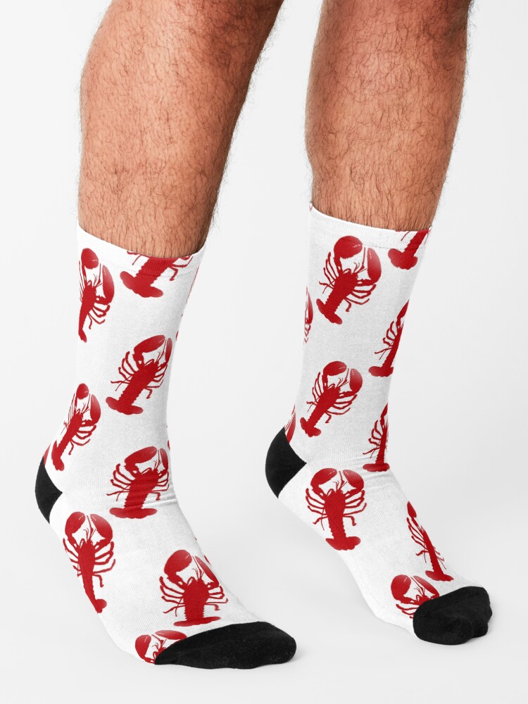Alternate view of Red Lobster Repeating Pattern Socks