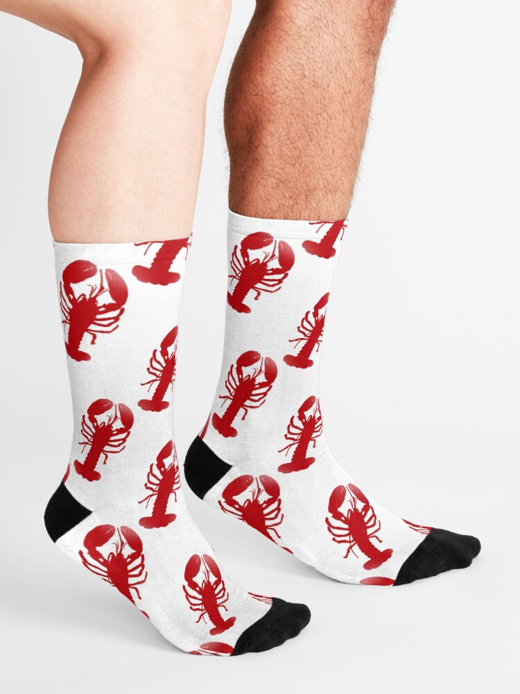 Alternate view of Red Lobster Repeating Pattern Socks