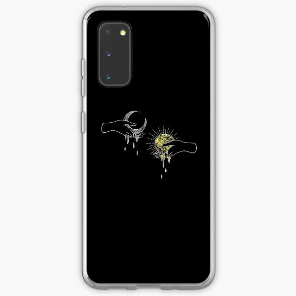 Moon and Sun. Celestial illustration of hands holding a dripping moon and sun Samsung Galaxy Soft Case