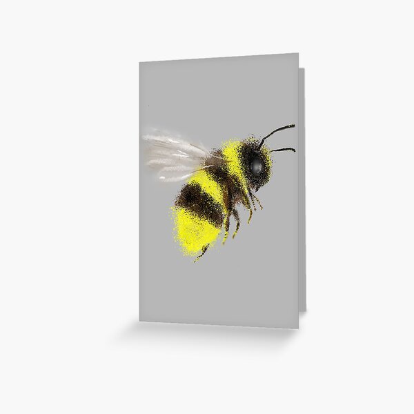 Bee Card Collection, Grey Greeting Card