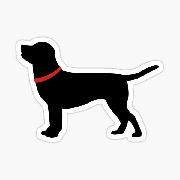 Vista previa del artículo con la obra «Labrador retriever negro con collar rojo», diseñado y vendido por designInk.