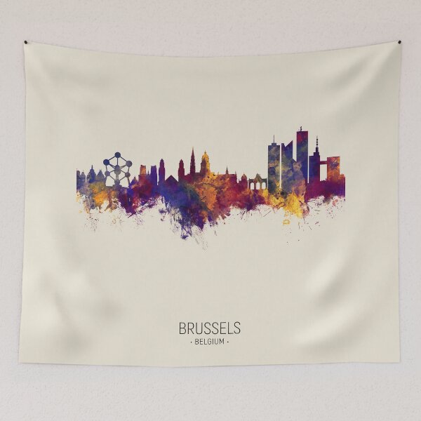 Item preview, Brussels Belgium Skyline designed and sold by ArtPrints.
