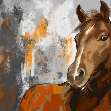 Aperçu de l'œuvre Cheval rustique avec orange de jolart