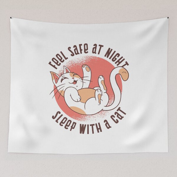 Item preview, Be safe. Sleep with a cat! designed and sold by Retrolendo.