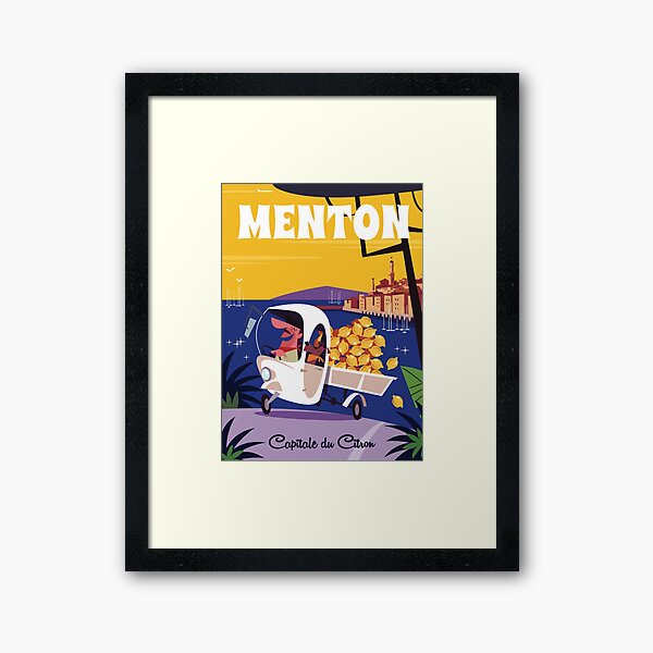Menton poster Framed Art Print