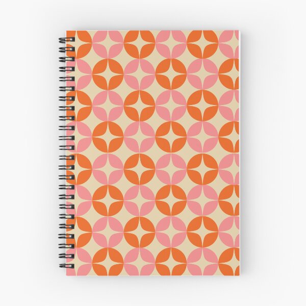 Item preview, Mid Century Modern Motif Retro Geometric Pattern in Pink and Orange designed and sold by JuneJournal.