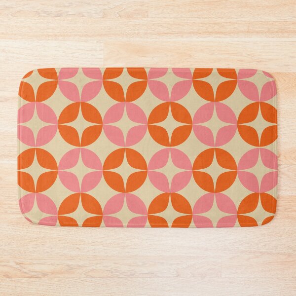 Item preview, Mid Century Modern Motif Retro Geometric Pattern in Pink and Orange designed and sold by JuneJournal.
