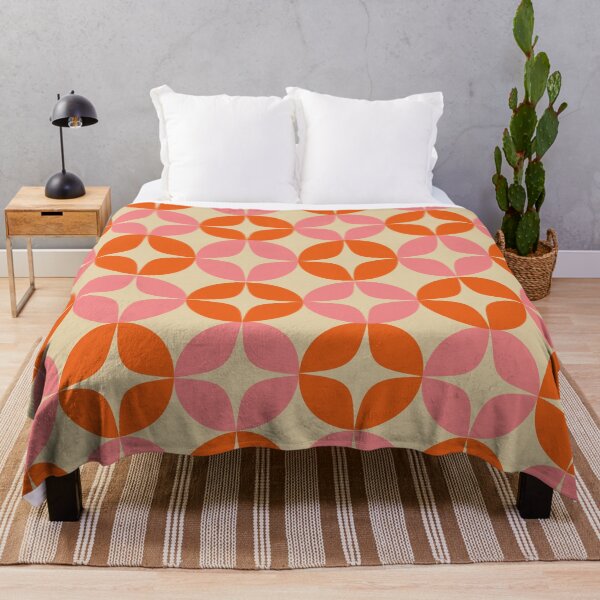 Item preview, Mid Century Modern Motif Retro Geometric Pattern in Pink and Orange designed and sold by JuneJournal.
