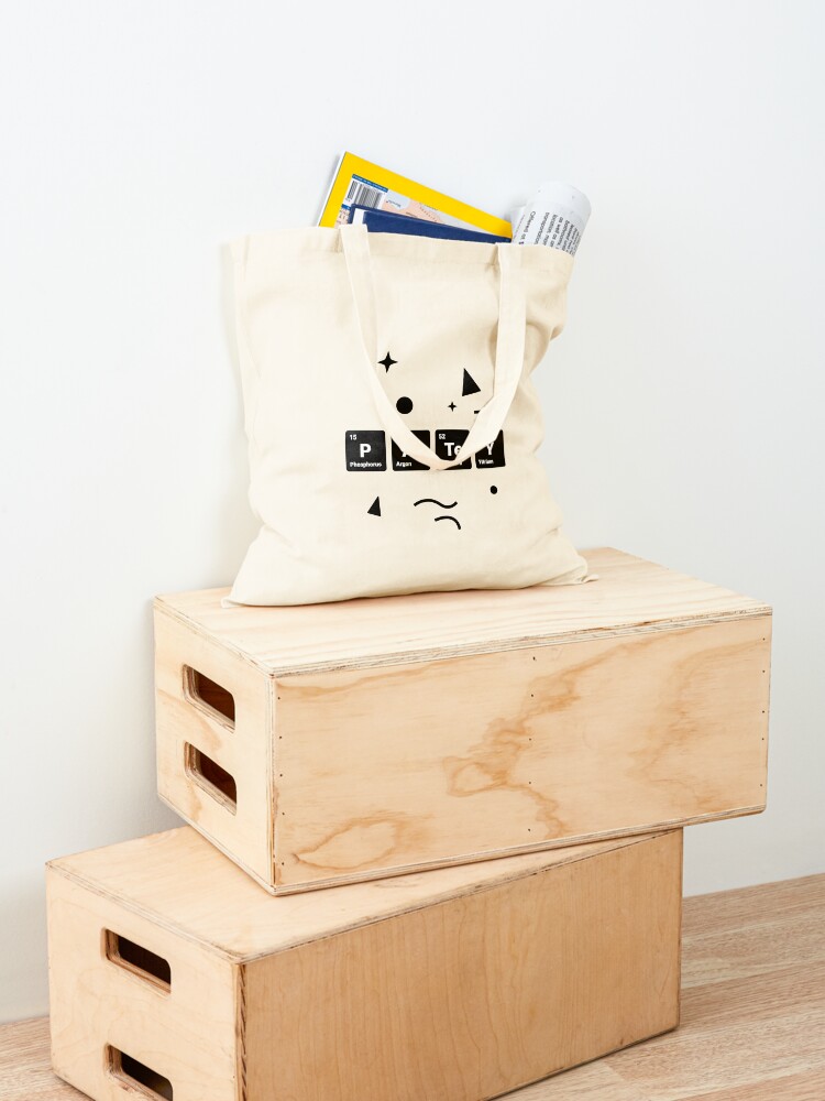Alternate view of Party! Periodic Table Elements Phosphorus Argon Tellurium Yttrium (Inverted) Tote Bag
