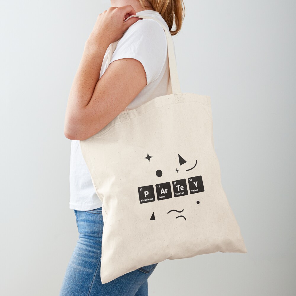 Party! Periodic Table Elements Phosphorus Argon Tellurium Yttrium (Inverted) Tote Bag