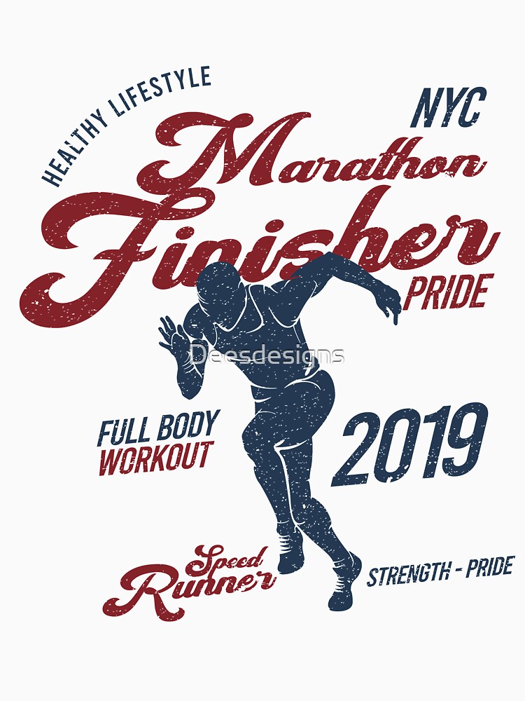 "NYC Marathon Finisher Marathon Runner" Tshirt by Deesdesigns