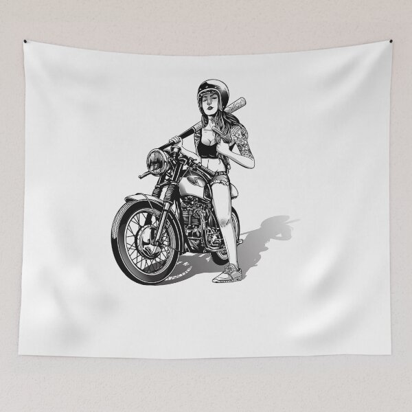 Item preview, Mad Girl on Bike I For lovers of two-wheelers designed and sold by ChrisFeil.