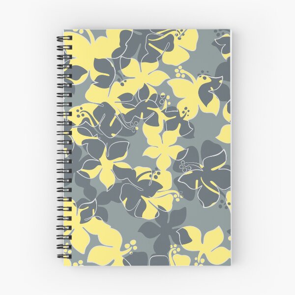 Item preview, Hanalei Hawaiian Floral Camo Aloha Shirt Print - Gray and Yellow designed and sold by DriveIndustries.