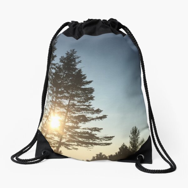Chill of a Pine Sunset Drawstring Bag