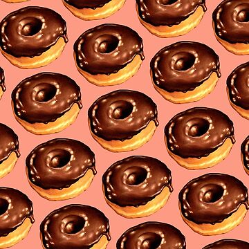 Artwork thumbnail, Chocolate Donut Pattern - Pink by Kelly Gilleran