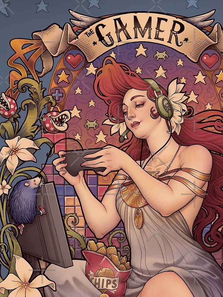 Gamer girl Nouveau by medusadollmaker