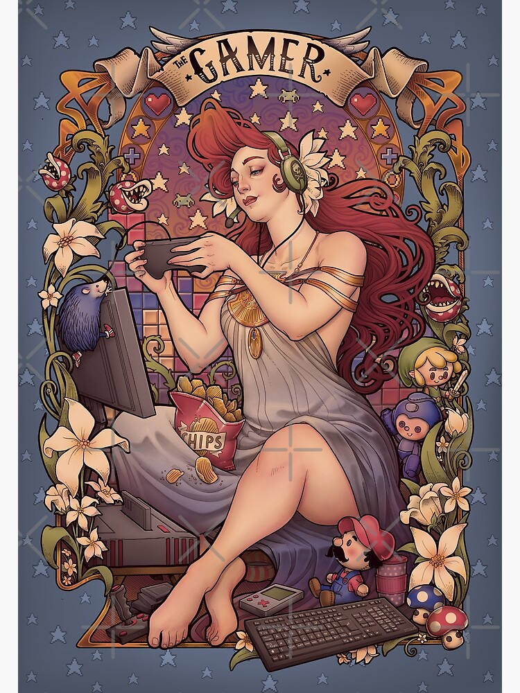 Gamer girl Nouveau by medusadollmaker