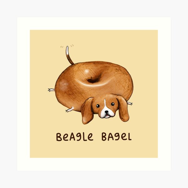 Beagle Bagel Art Print