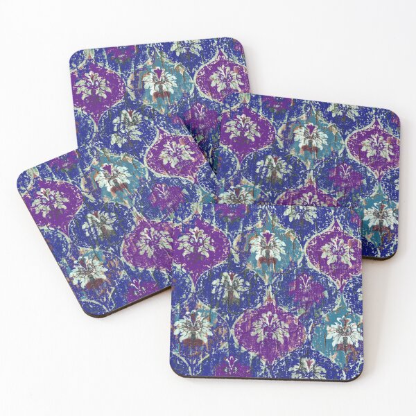 Item preview, Moroccan Lantern pattern, blue teal purple, distressed faded old designed and sold by djrunnels.