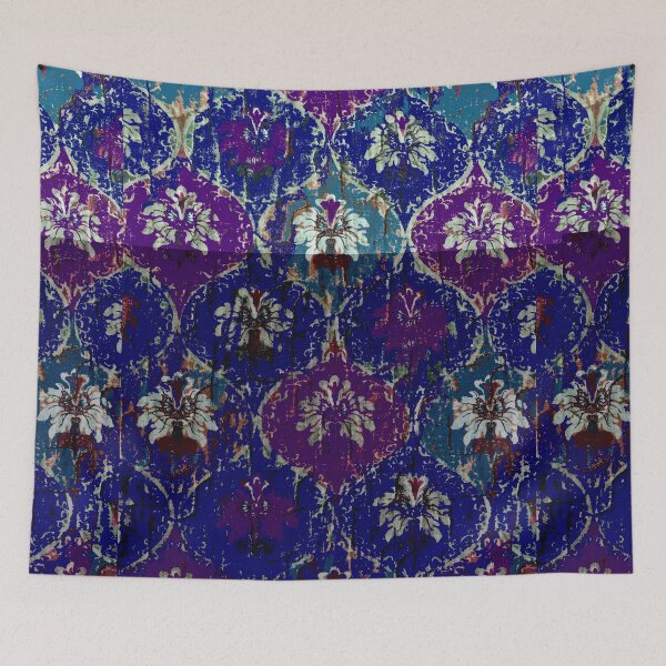 Item preview, Moroccan Lantern pattern, blue teal purple, distressed faded old designed and sold by djrunnels.