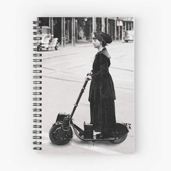 Item preview, Florence Norman riding her motor-scooter in 1916 designed and sold by BritishYank.
