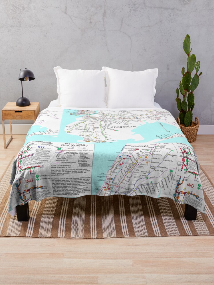 NYC Subway Map Blanket - New York Subway Blanket - NYC Subway Throw - Wedding Gift - buy Housewarming Gift - NYC Subway Map