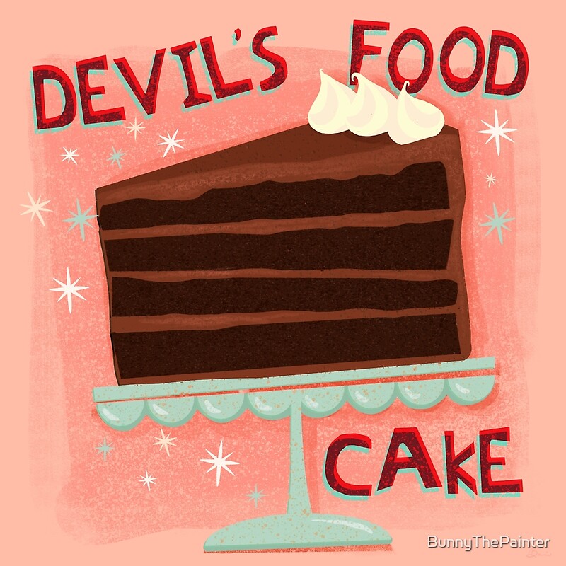 &amp;quot;Devil’s Food Cake An All American Classic Dessert &amp;quot; by BunnyThePainter ...