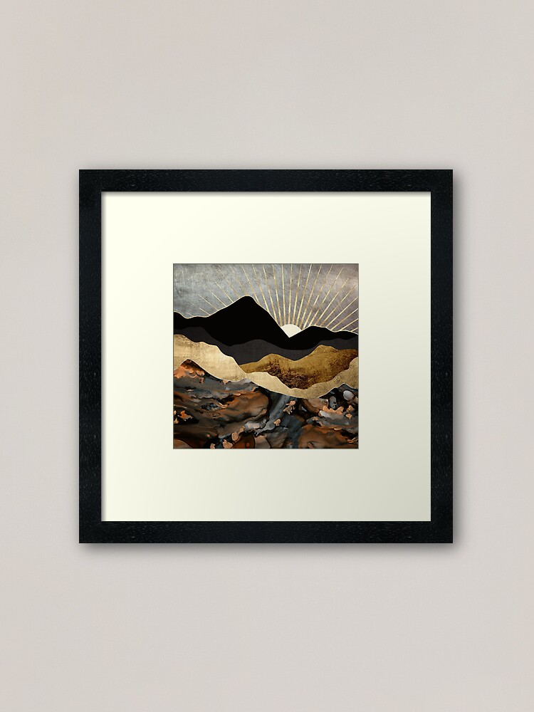 Alternate view of Copper and Gold Mountains Framed Art Print