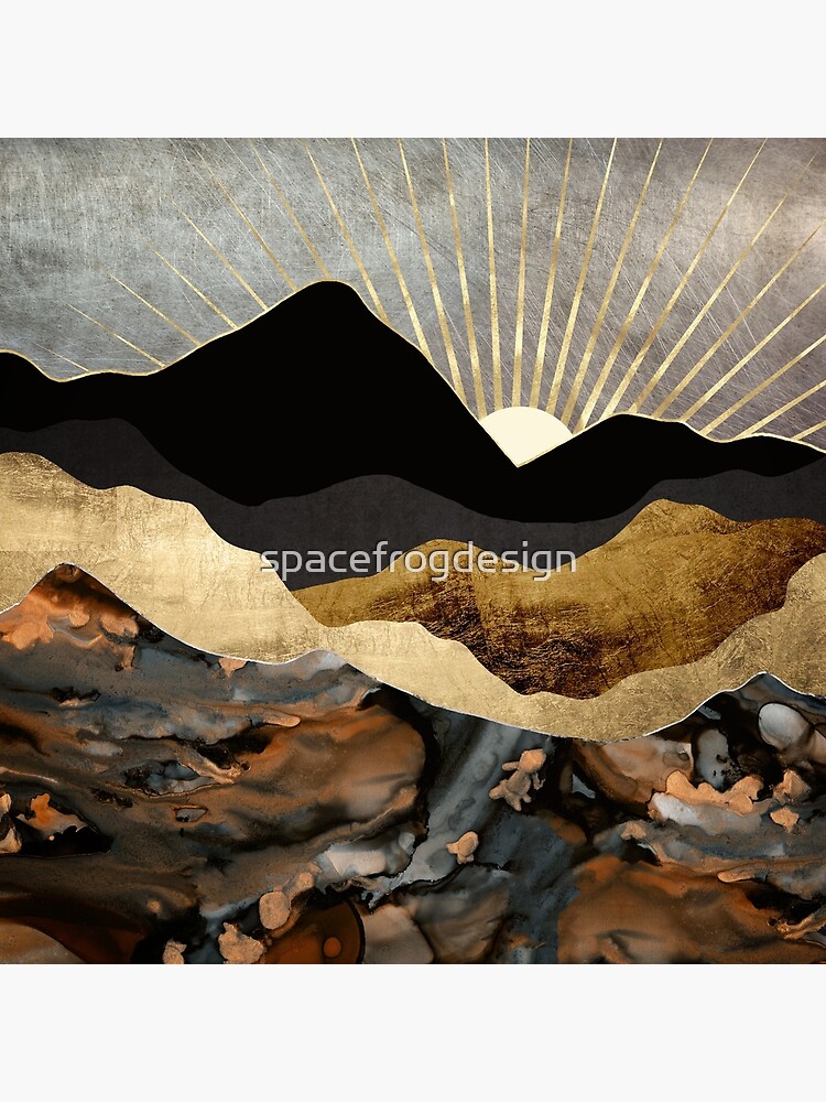 Copper and Gold Mountains by spacefrogdesign