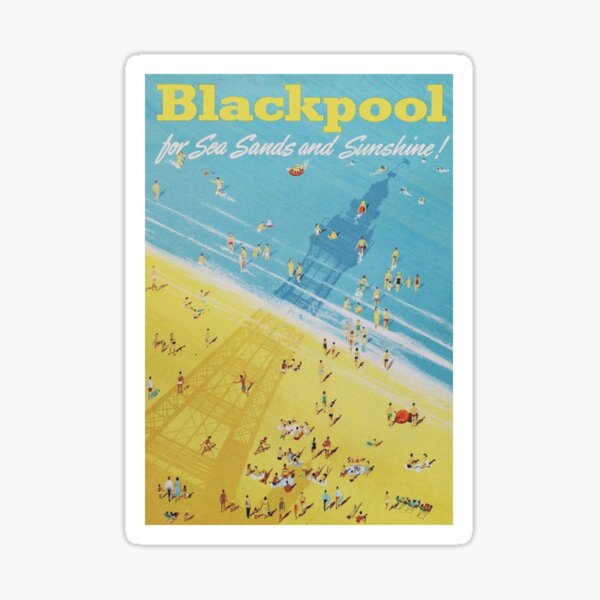 Item preview, Blackpool Vintage Travel Poster designed and sold by vintagevivian.