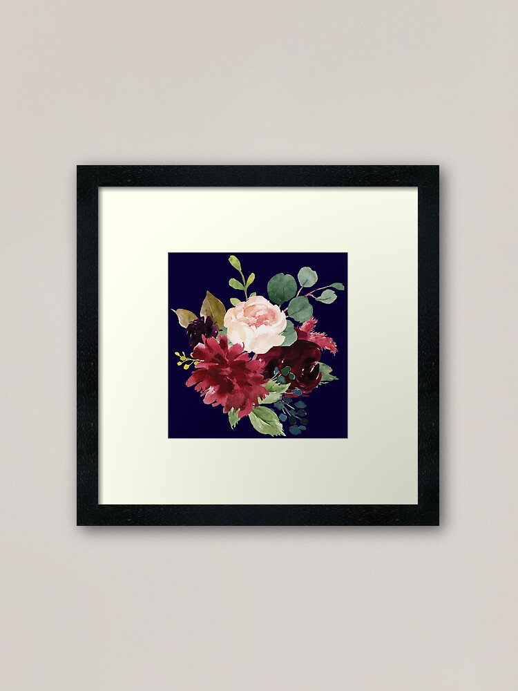 Pink burgundy floral bouquet Art Board Print for Sale by junkydotcom