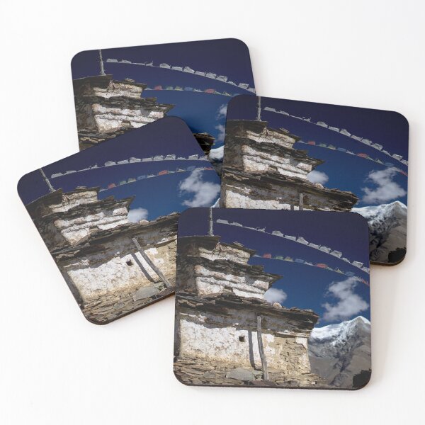 Item preview, Buddhist gompa and prayer flags in the Himalaya range, Annapurna region, Nepal designed and sold by RaimondKlavins.